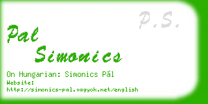 pal simonics business card